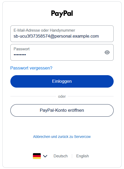 PayPal Abozahlung Login